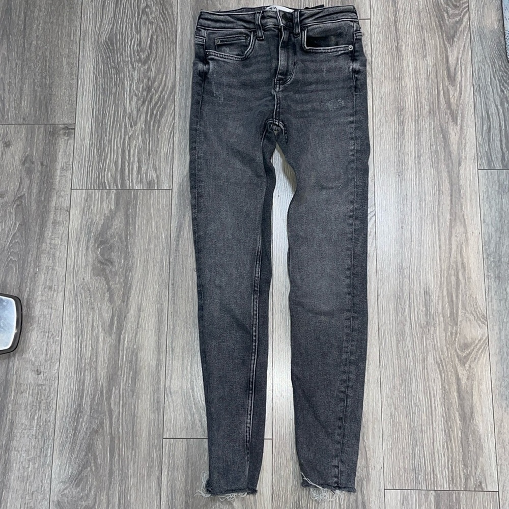 Zara gray washed skinny jeans